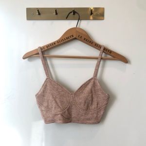 ZARA Beige Brushed Knitted Crop Top - Super Soft - Size S